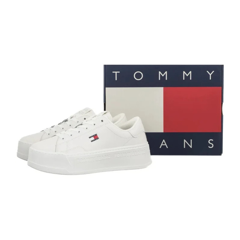 Tommy Hilfiger Tjw Script Cupsole Flatform Ecru EN0EN02961 YBL (TH1448-a) sports Shoes