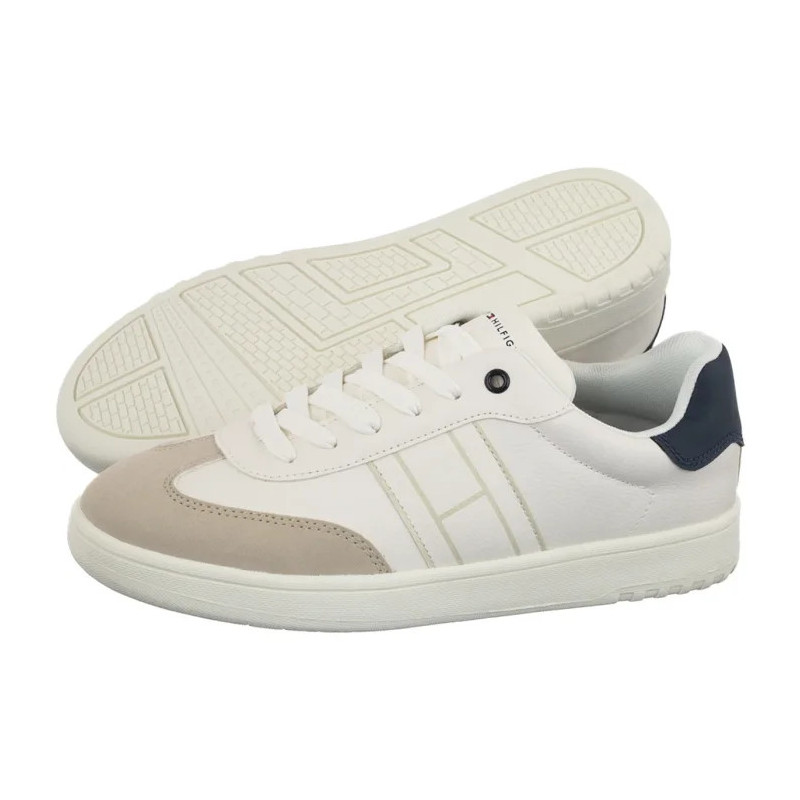 Tommy Hilfiger Low Cut Lace-Up Sneaker Beige/White/Blue T3X9-34355-1269Y007 (TH1451-a) sports Shoes