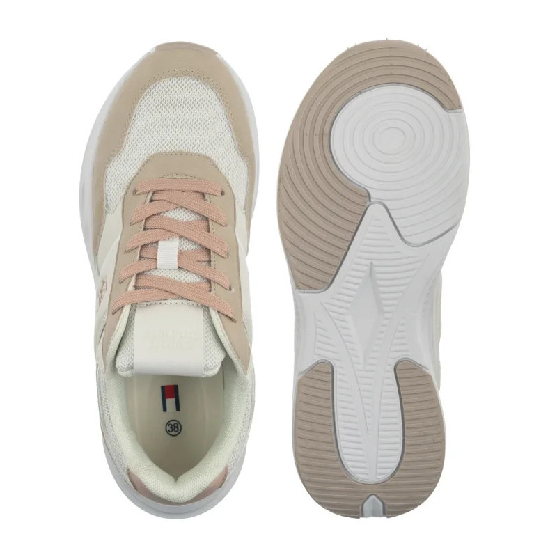 Tommy Hilfiger Low Cut Lace-UP Sneaker Off White/Nude T3A9-34368-1748A708 (TH1452-a) sports Shoes