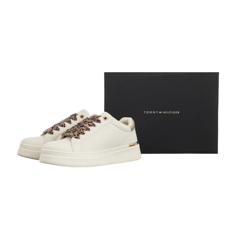 Tommy Hilfiger Low Cut Lace-Up Sneaker Off White/Platinum T3A9-34255-1355X024 (TH1453-a) sports Shoes