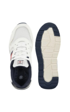 Tommy Hilfiger Flag Low Cut Lace-Up Sneaker White/Blue T3X9-34375-1697X336 (TH1454-a) sports Shoes