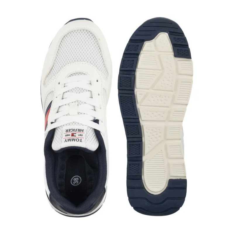 Tommy Hilfiger Flag Low Cut Lace-Up Sneaker White/Blue T3X9-34375-1697X336 (TH1454-a) sports Shoes