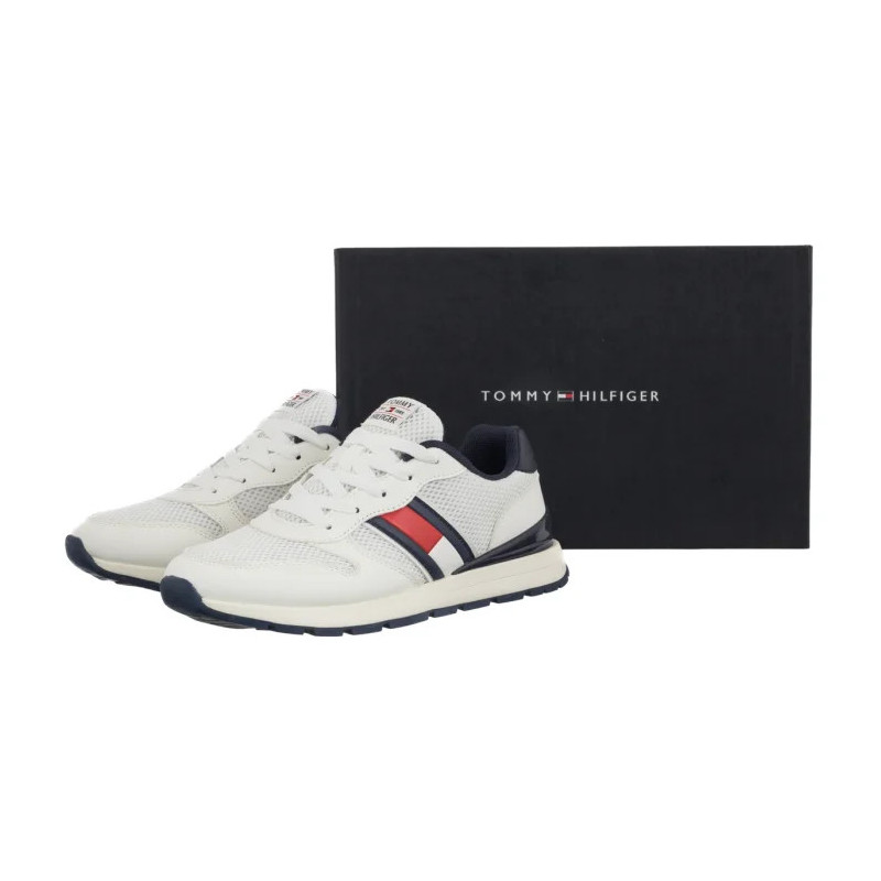 Tommy Hilfiger Flag Low Cut Lace-Up Sneaker White/Blue T3X9-34375-1697X336 (TH1454-a) sports Shoes
