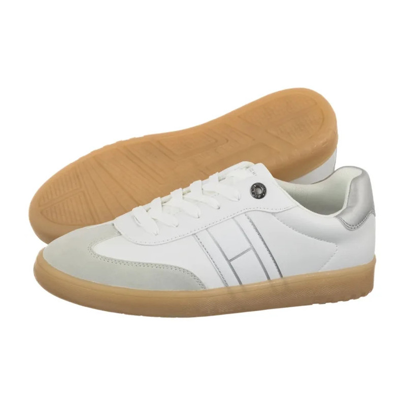 Tommy Hilfiger Low Cut Lace-Up Sneaker White/Silver T3A9-34242-1269X025 (TH1455-a) sports Shoes