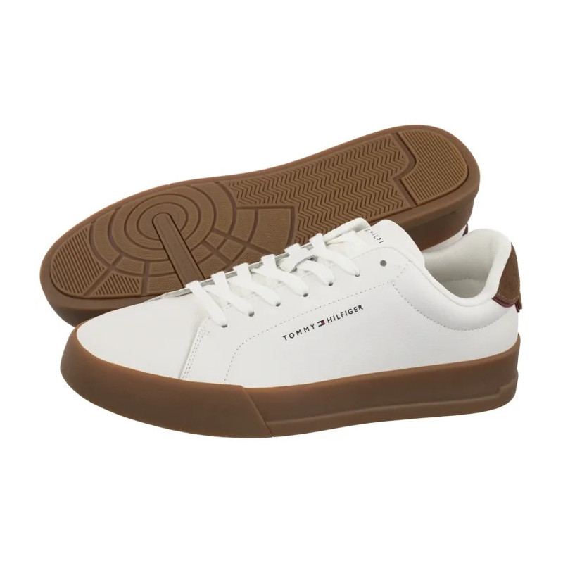 Tommy Hilfiger TH Court Lth Detail Ess Ecru/Regatta Red FM0FM05367 0LF (TH1219-e) sports shoes