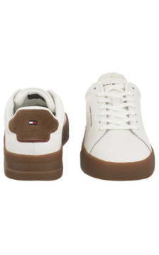 Tommy Hilfiger TH Court Lth Detail Ess Ecru/Regatta Red FM0FM05367 0LF (TH1219-e) sports shoes