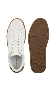 Tommy Hilfiger TH Court Lth Detail Ess Ecru/Regatta Red FM0FM05367 0LF (TH1219-e) sports shoes