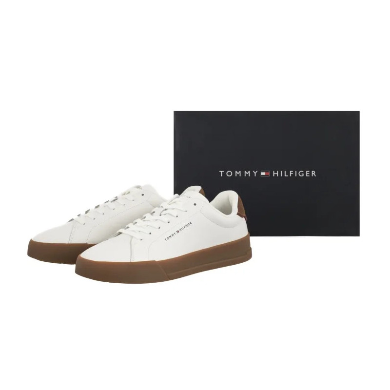 Tommy Hilfiger TH Court Lth Detail Ess Ecru/Regatta Red FM0FM05367 0LF (TH1219-e) sports shoes