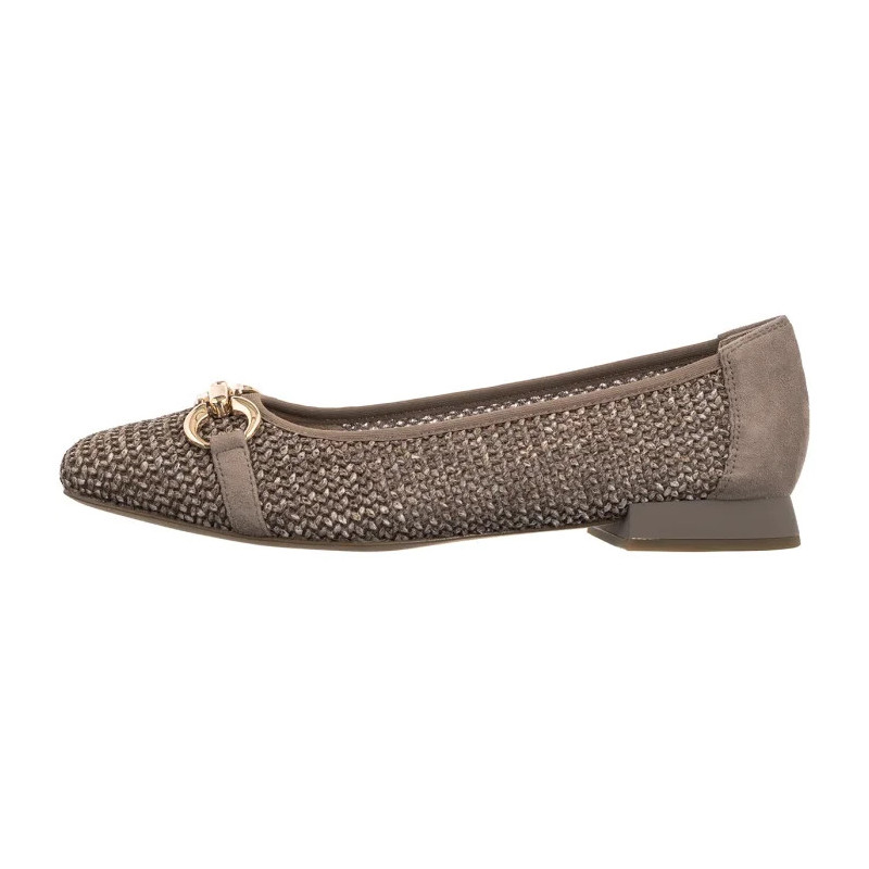 Caprice Brązowe 9-22503-42 326 Mud Comb (CP396-d) ballerinas