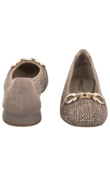 Caprice Brązowe 9-22503-42 326 Mud Comb (CP396-d) ballerinas