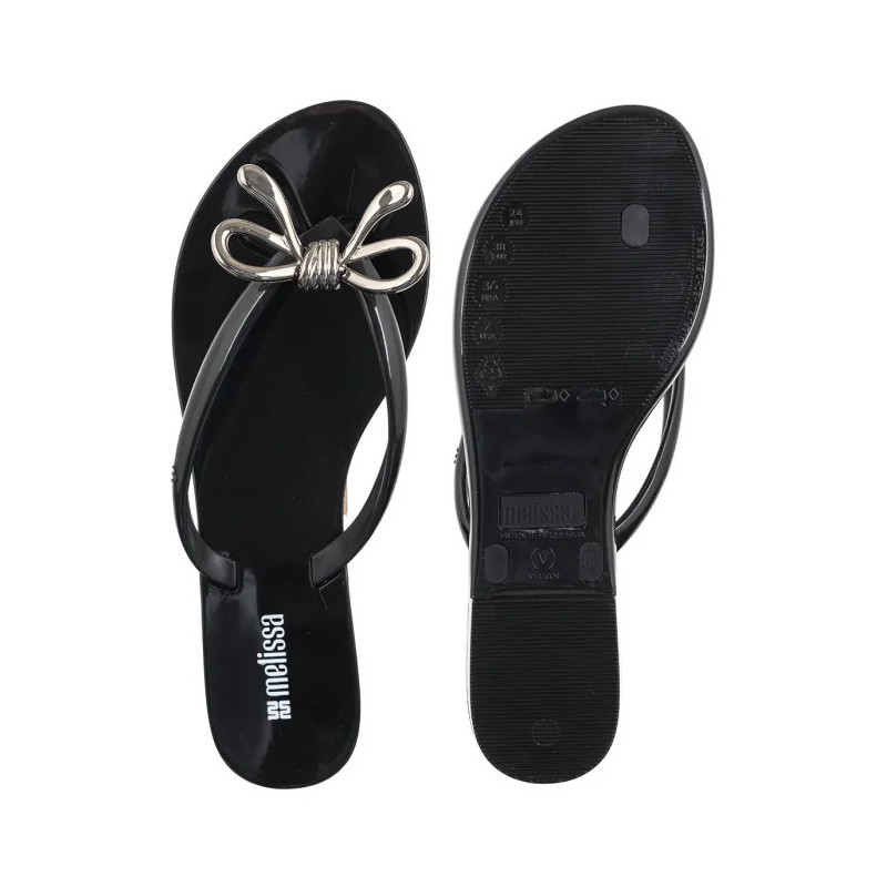 Melissa Harmonic Iris Ad 37847/BQ802 Black/Silver (ML382-a) flip flops