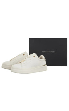 Tommy Hilfiger Low Cut Lace-Up Sneaker Off White/Platinium T3A9-34252-1355X024 (TH1471-a) sports Shoes