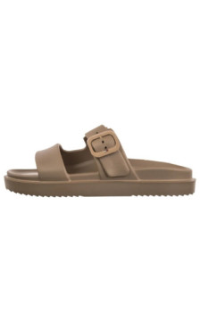 Tommy Hilfiger Th Double Strap Sandal Pearl Safari Canvas Pearlized FW0FW09114 0HT (TH1475-a) Women's Shoes/Flip Flops