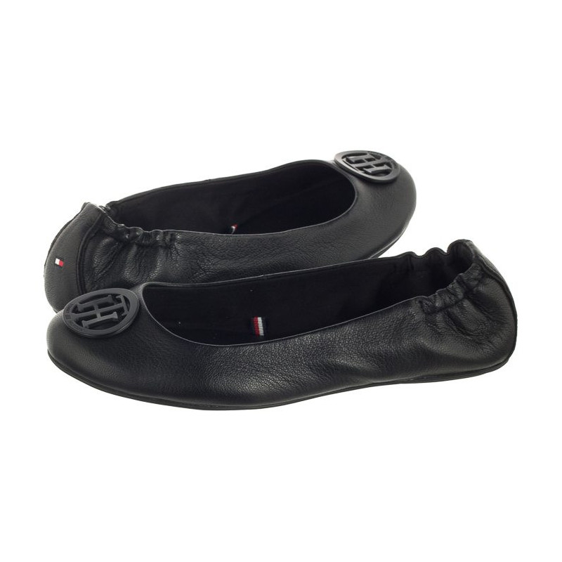 tommy hilfiger flexible leather ballerina shoes