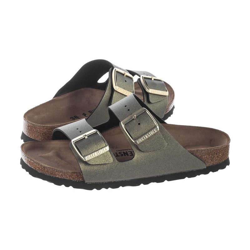 birkenstock icy metallic stone gold