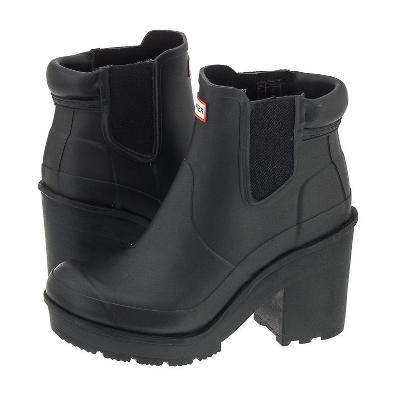 hunter original block heel chelsea boots