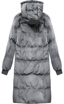  STRIPED JACKET WITH HOOD GRAY (7763) striukė