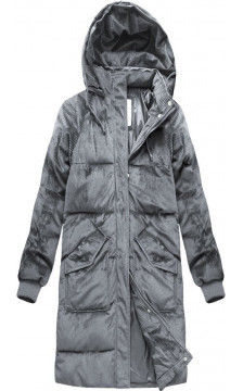 STRIPED JACKET WITH HOOD GRAY (7764) striukė