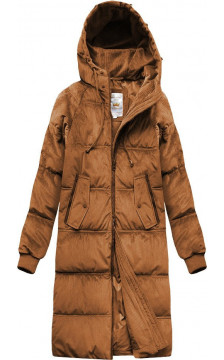  STRIPED JACKET WITH CARAMEL HOOD (7763) striukė