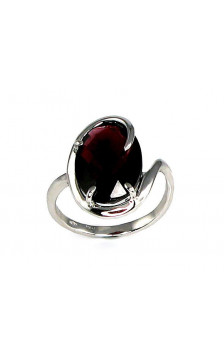 Gold ring 1100022(Au-W)_GR, White Gold 585°, Garnet