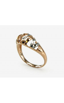 Gold ring 1100066(Au-R+PRh-W), Red Gold 585°, Rhodium (Plating)