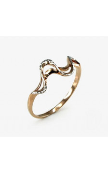 Gold ring 1100068(Au-R+PRh-W), Red Gold 585°, Rhodium (Plating)