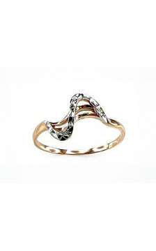 Gold ring 1100069(Au-R+PRh-W), Red Gold 585°, Rhodium (Plating)