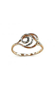 Gold ring 1100074(Au-R+PRh-W), Red Gold 585°, Rhodium (Plating)