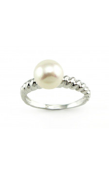 Gold ring 1100084(Au-W)_PE, White Gold 585°, Fresh-water Pearl