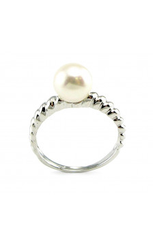 Gold ring 1100084(Au-W)_PE, White Gold 585°, Fresh-water Pearl