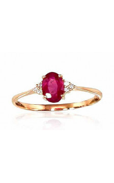 Gold ring 1100091(Au-R+PRh-W)_DI+RB, Red Gold 585°, Rhodium (Plating) , Diamonds , Ruby