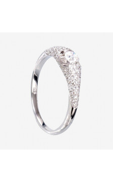 Gold ring 1100119(Au-W)_DI, White Gold 585°, Diamonds