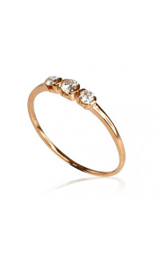Gold ring 1100160(Au-R)_DI, Red Gold 585°, Diamonds
