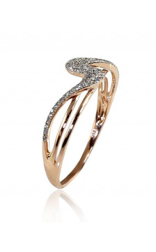 Gold ring 1100201(Au-R+PRh-W)_DI, Red Gold 585°, Rhodium (Plating) , Diamonds