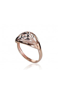 Gold ring 1100367(Au-R+PRh-W), Red Gold 585°, Rhodium (Plating)
