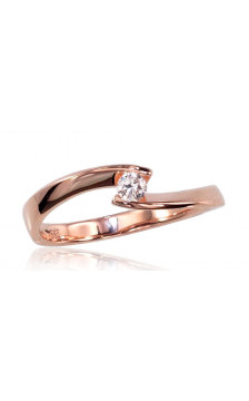 Gold ring 1100381(Au-R)_DI, Red Gold 585°, Diamonds