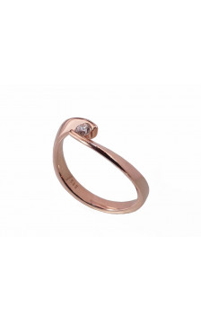 Gold ring 1100382(Au-R)_DI, Red Gold 585°, Diamonds
