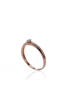 Gold ring 1100409(Au-R+PRh-W)_DI, Red Gold 585°, Rhodium (Plating) , Diamonds