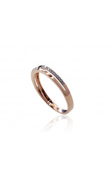 Gold ring 1100413(Au-R+PRh-W)_DI, Red Gold 585°, Rhodium (Plating) , Diamonds