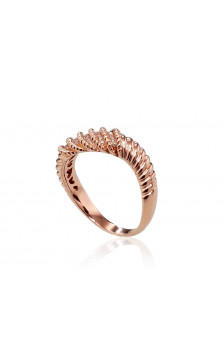 Gold ring 1100425(Au-R)_DI, Red Gold 585°, Diamonds