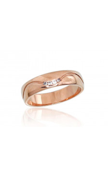 Gold wedding ring 1100543(Au-R)_CZ, Red Gold 585°, Zirkons