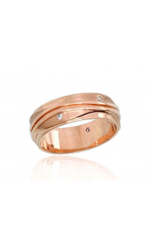 Gold wedding ring 1100544(Au-R)_CZ, Red Gold 585°, Zirkons