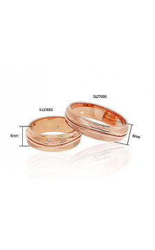 Gold wedding ring 1100544(Au-R)_CZ, Red Gold 585°, Zirkons