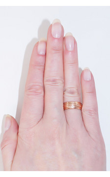 Gold wedding ring 1100544(Au-R)_CZ, Red Gold 585°, Zirkons