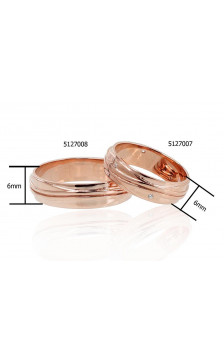 Gold wedding ring 1100552(Au-R)_CZ, Red Gold 585°, Zirkons