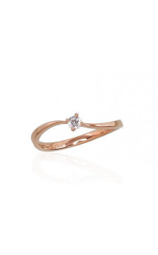 Gold ring 1100555(Au-R)_DI, Red Gold 585°, Diamonds