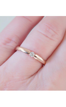 Gold ring 1100556(Au-R)_DI, Red Gold 585°, Diamonds