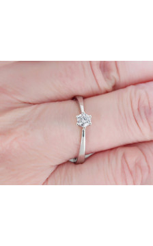 Gold ring 1100560(Au-W)_DI, White Gold 585°, Diamonds