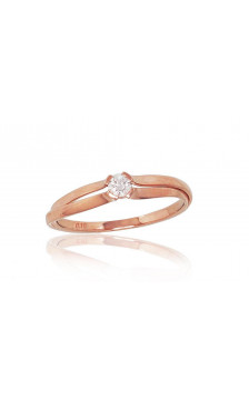 Gold ring 1100789(Au-R)_DI, Red Gold 585°, Diamonds