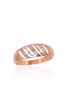 Gold ring 1100866(Au-R+PRh-W), Red Gold 585°, Rhodium (Plating)